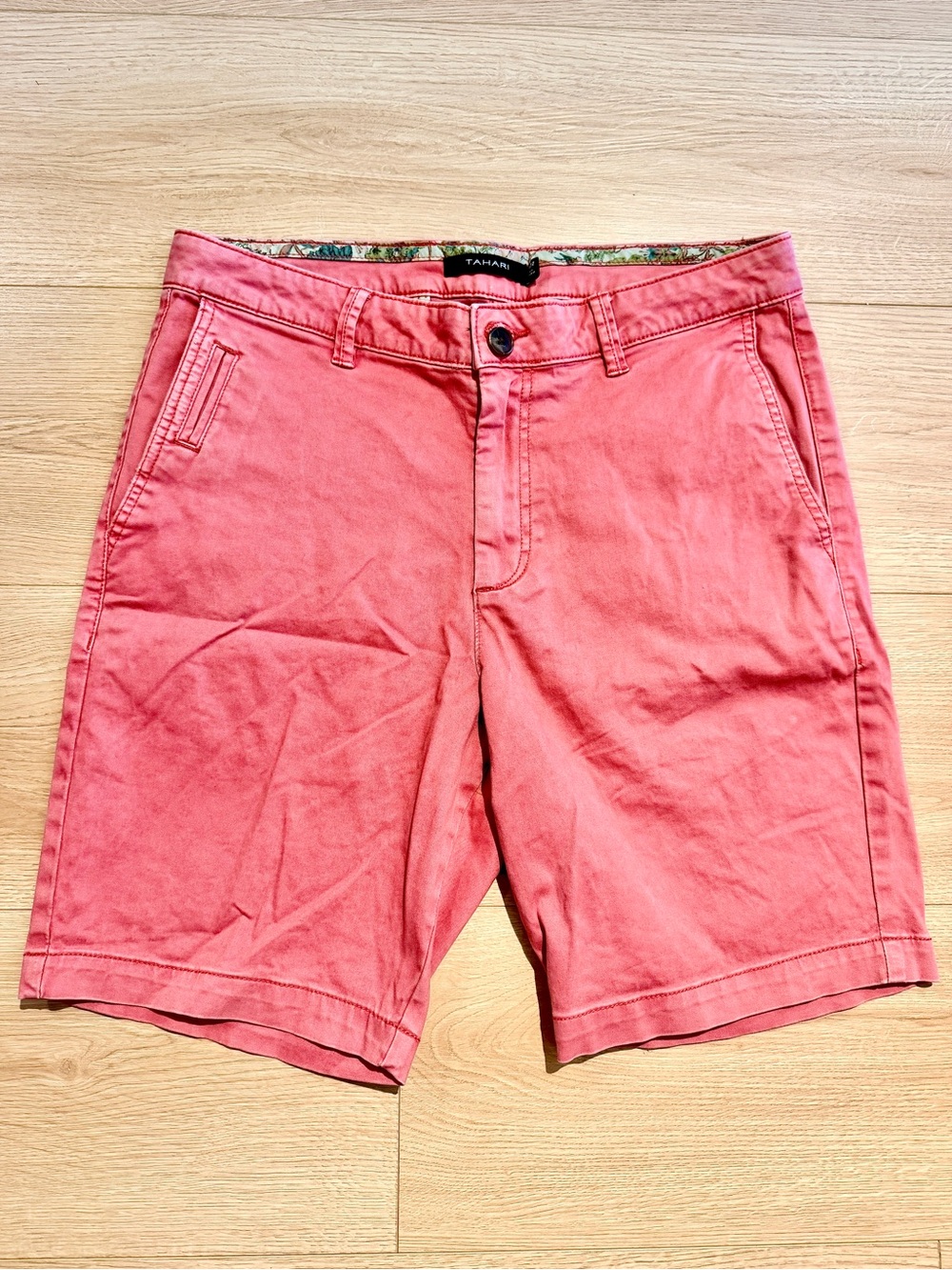 Tahari Coral Pink Chino Dress Shorts